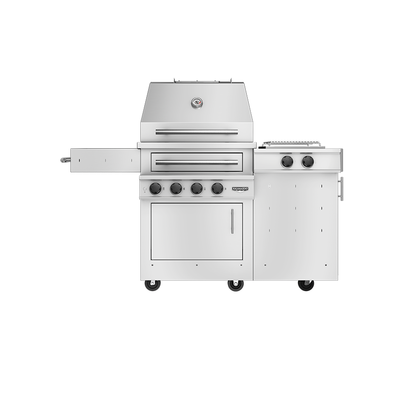 K500HS Freestanding Hybrid Fire Grill with Side Burner | Kalamazoo