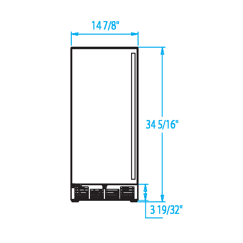 Signature 15-inch Outdoor Refrigerator Dimensions Image