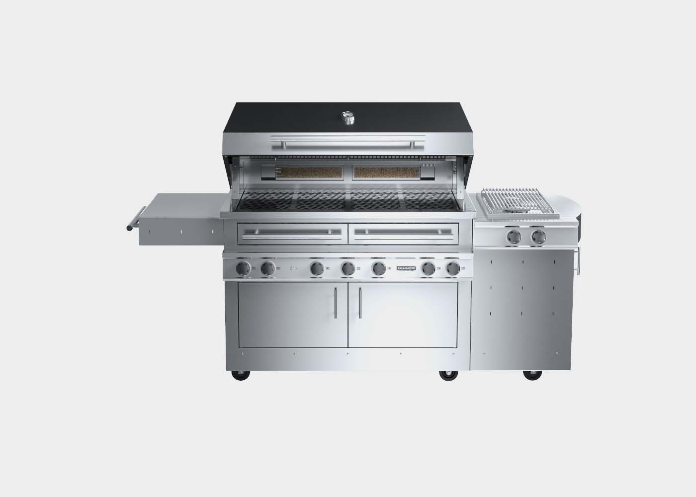 K1000 Freestanding Hybrid Fire Grill with Side Burner | Kalamazoo