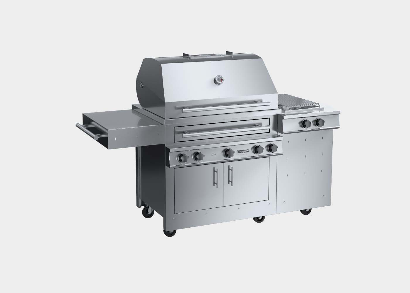 K750 Freestanding Hybrid Fire Grill with Side Burner