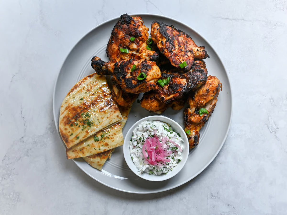Perfect Tandoori Chicken and Naan on the Kalamazoo Hybrid Grill? No Sweat!