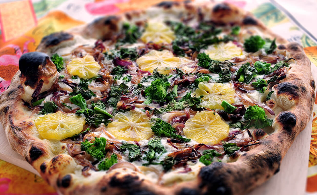 Broccoli Raab and Ricotta Cream Pizza