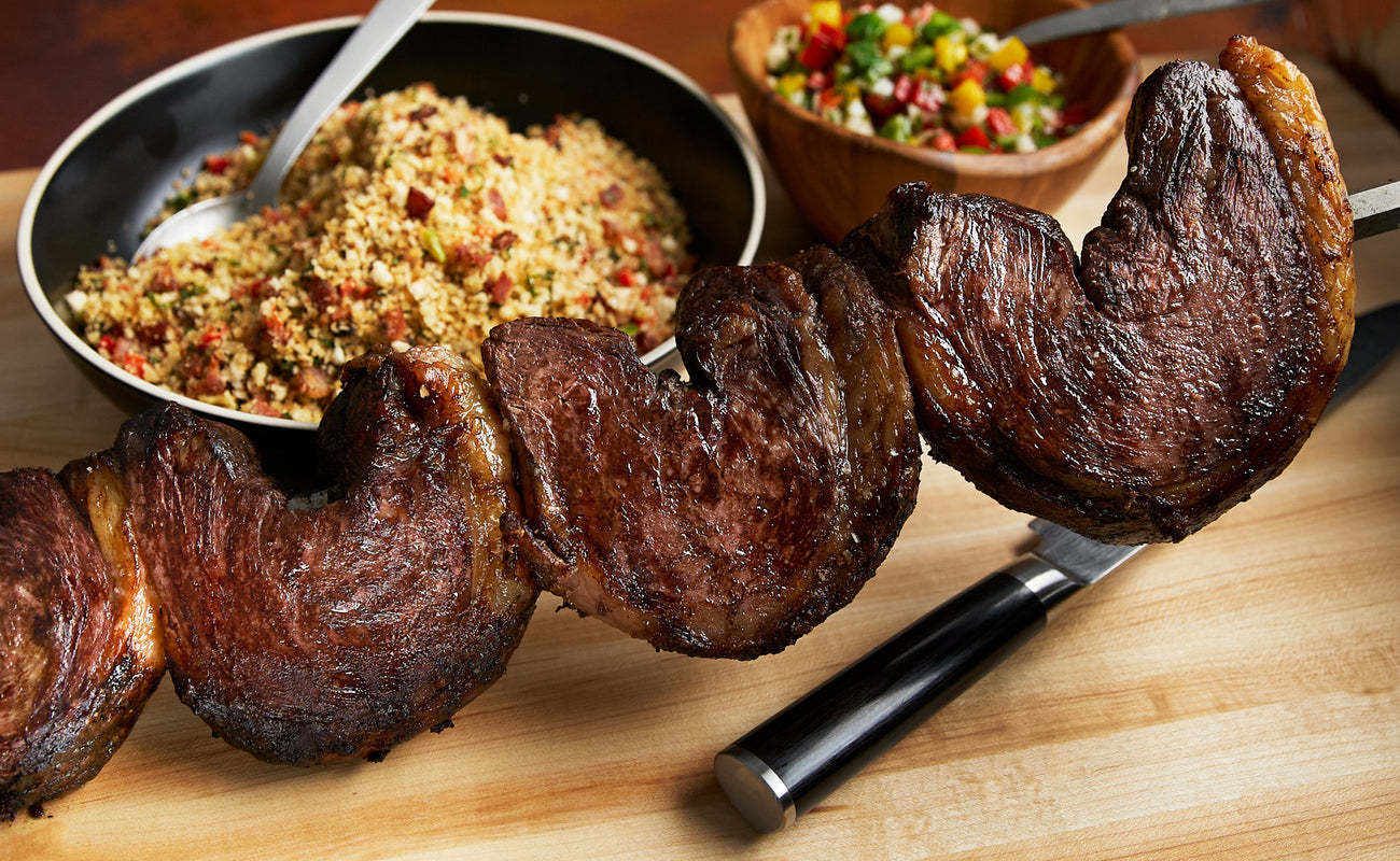 Picanha with Molho à Campanha and Farofa