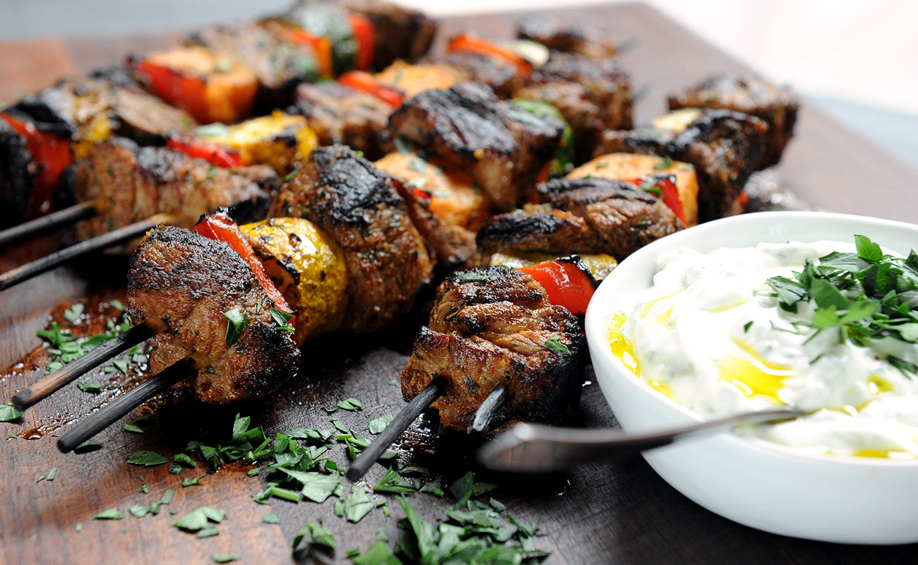 Harissa-marinated Lamb Kebabs