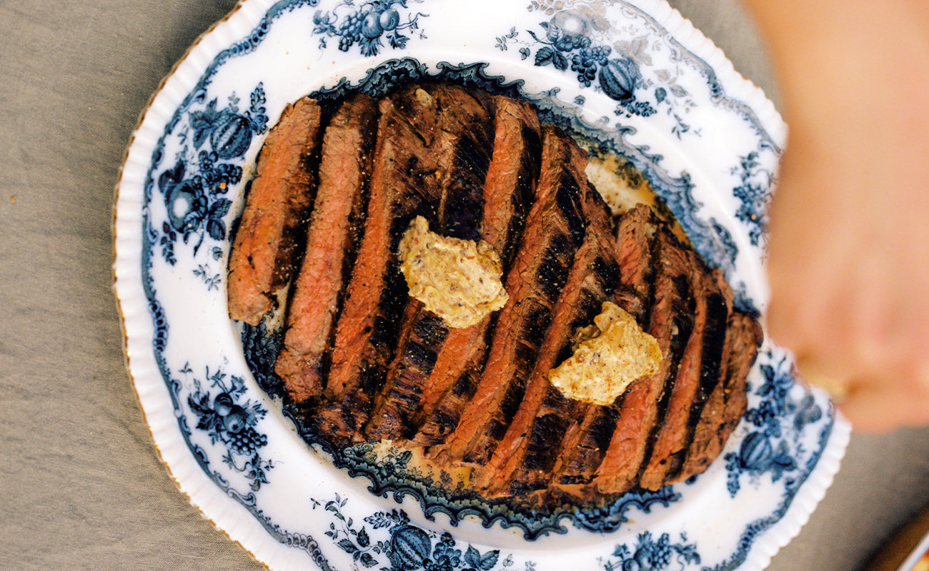 Seared Hanger Steak with Chile Oil Butter