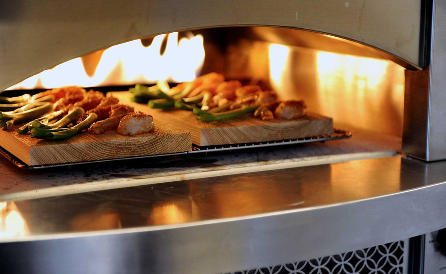 Cedar Planked Shrimp in the Artisan Fire Pizza Oven