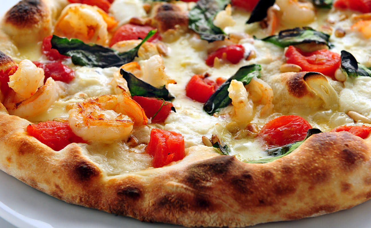 Shrimp and Spinach Pizza