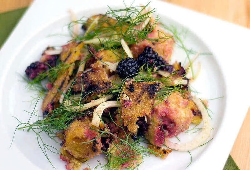 Blackberry Polenta Fennel Salad
