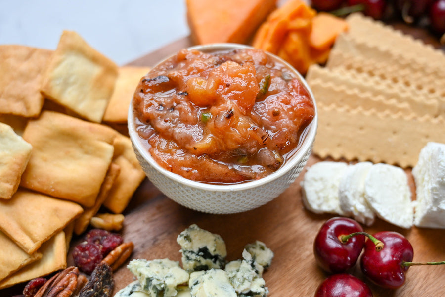 Grilled Spicy Peach-Ginger Chutney