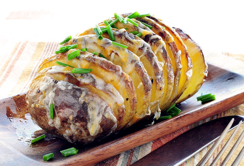 Sliced Garlic Baked Potato