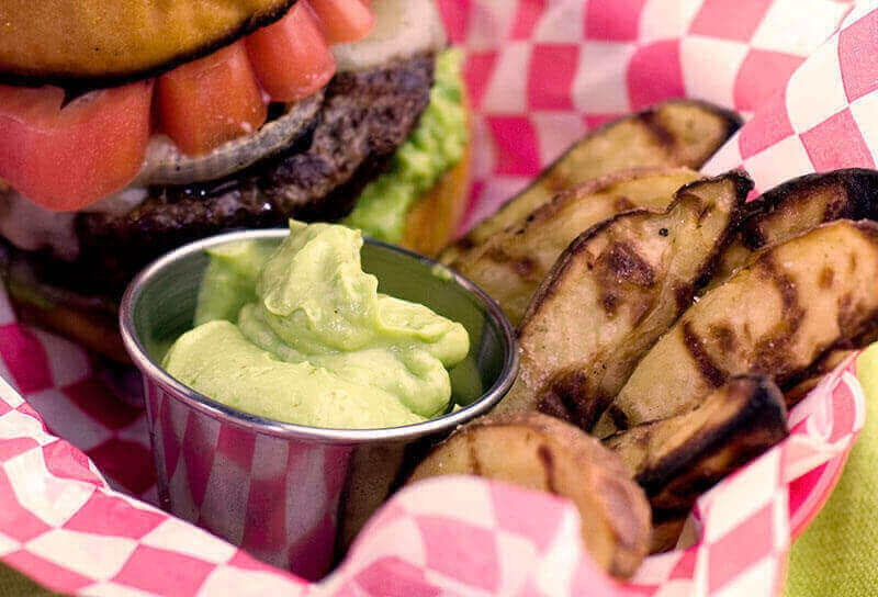Grill-Roasted French Fries with Avocado Aioli