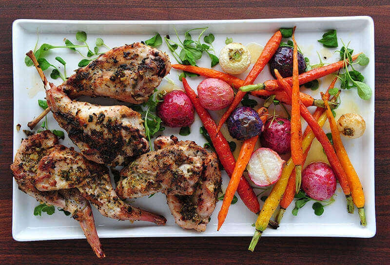 Roasted Rabbit with Shallot Rosemary Crust