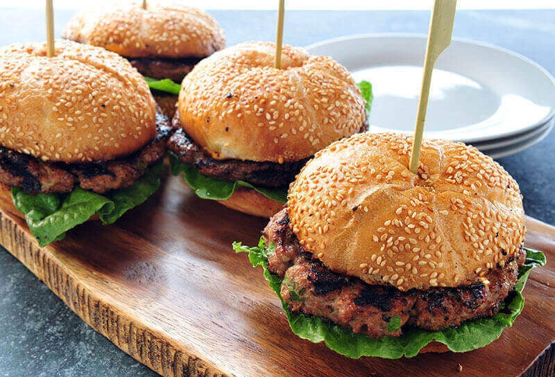 Asian Tuna Burgers with Sriracha Mayo