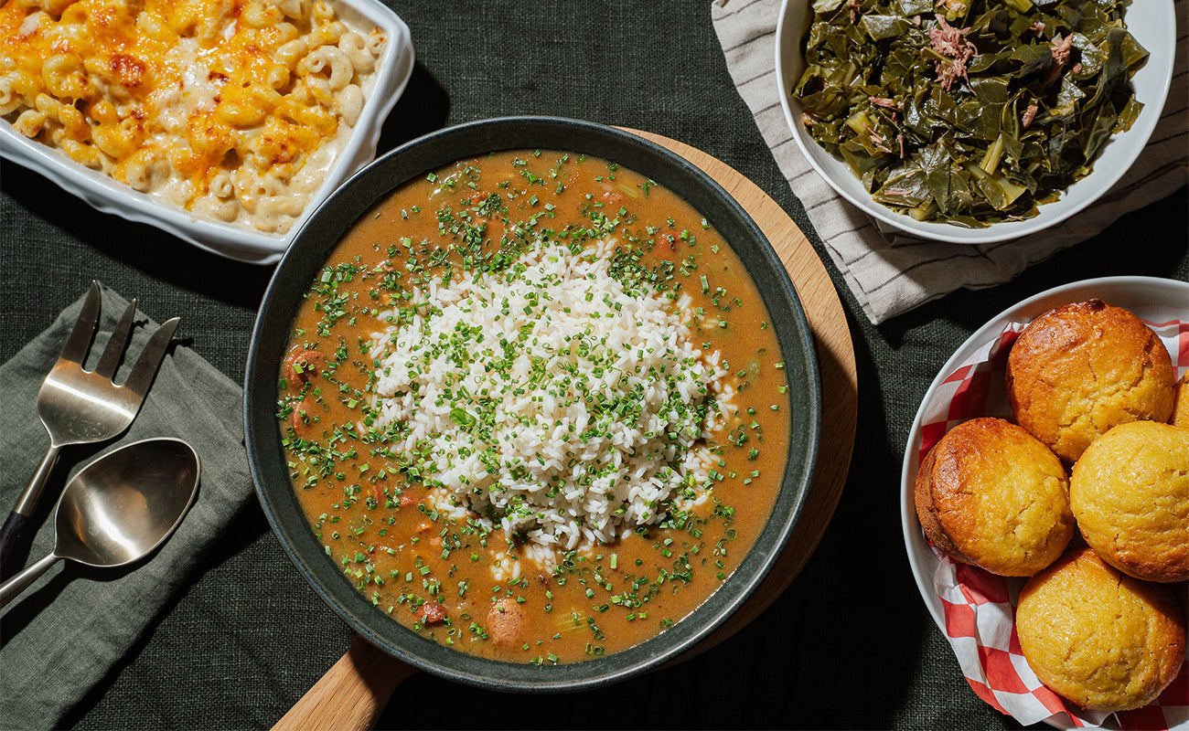 Soul & Smoke’s Smoked Chicken and Andouille Gumbo with Carolina Gold Rice