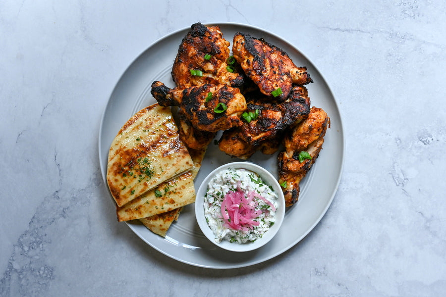 Tandoori Chicken with Flatbread and Raita