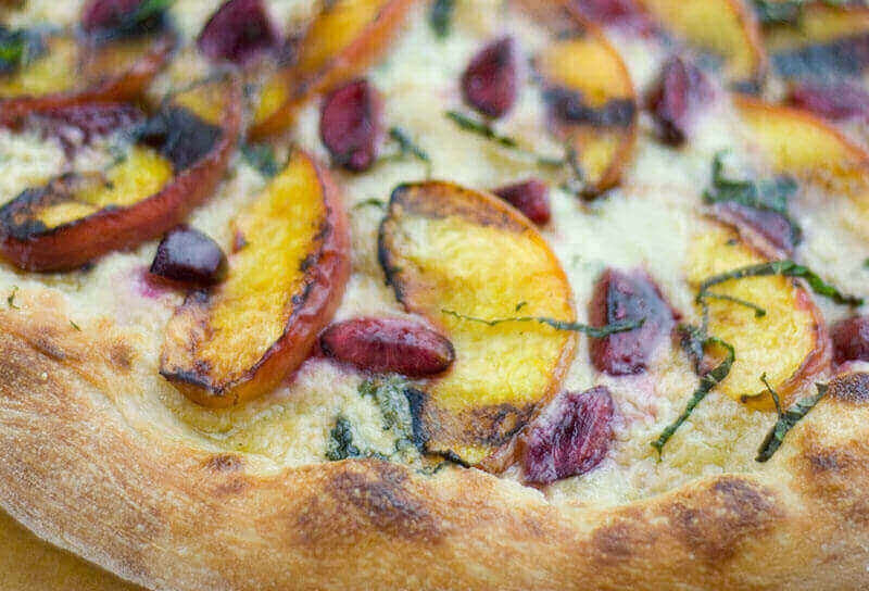 Sweet Peach Pizza with Tart Cherries