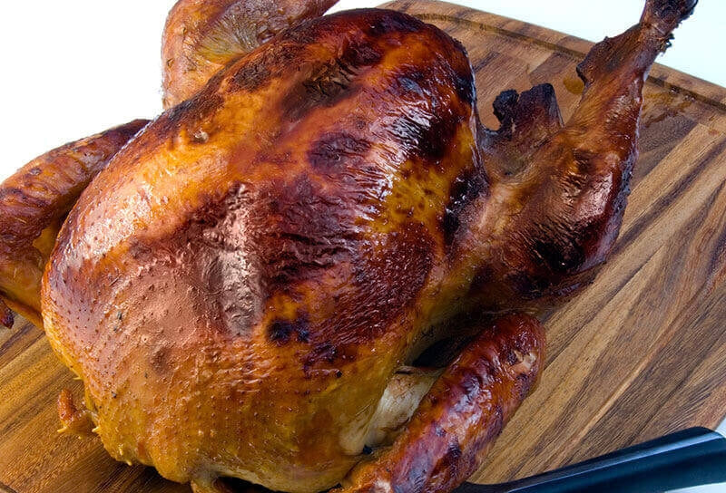 Rick Bayless's Brined Turkey with Red Chile Adobo Sauce and Jícama-Cranberry Relish