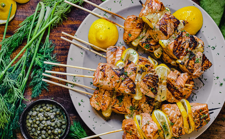 Citrus and Dill Salmon Kebabs