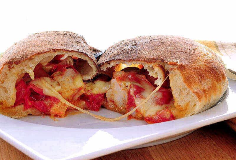 Shrimp Calzone with Olives and Tomatoes