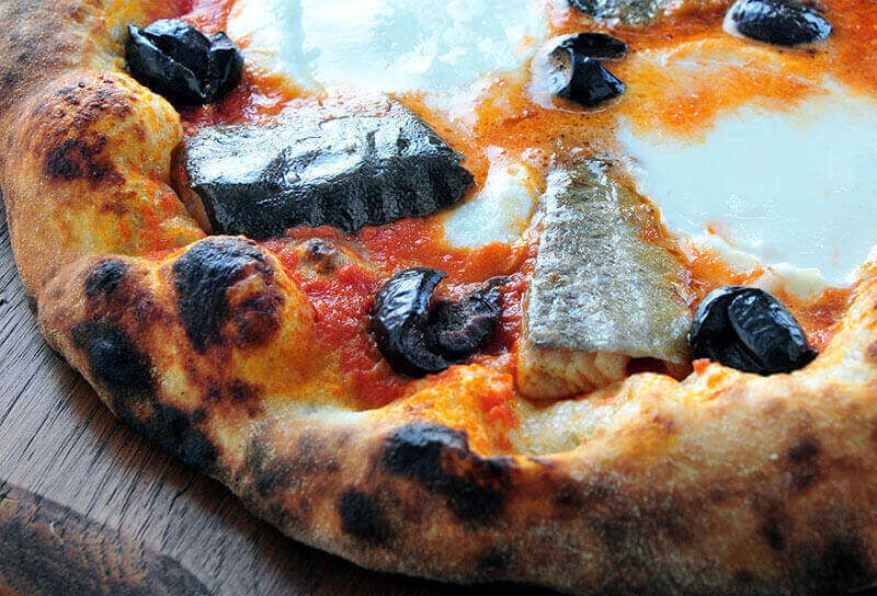 Smoked Trout Pizza with Olives