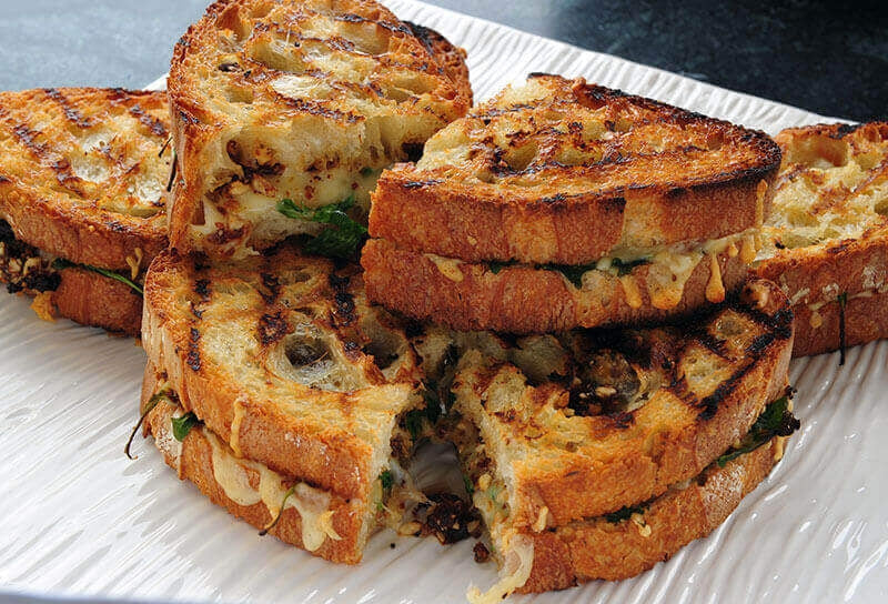 Sun-dried Tomato Hazelnut “Pesto” Grilled Cheese