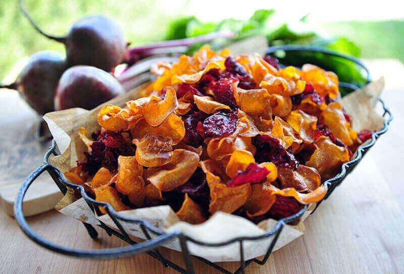 Homemade Sweet Potato and Beet Chips