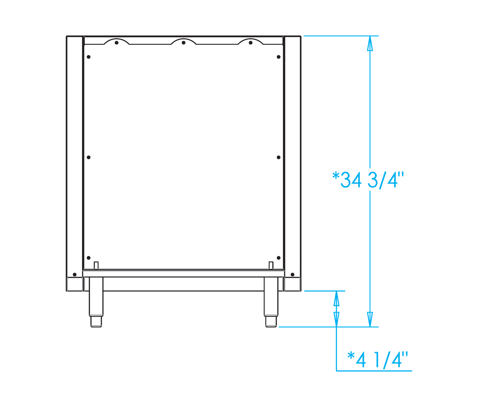Signature K500HB Grill Back Panel Dimensions Image