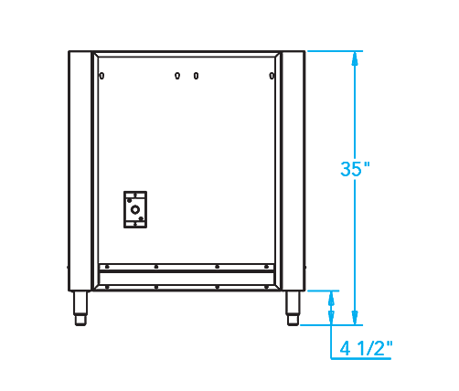 Arcadia 24-inch Appliance Cabinet Dimensions Image