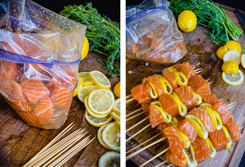 Citrus Salmon Kebabs with Dill