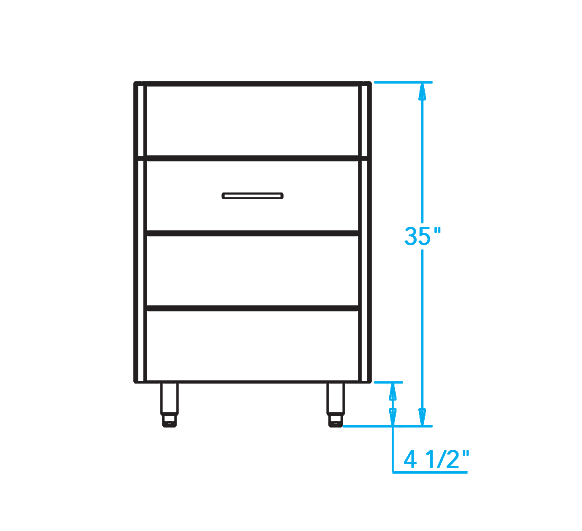 Arcadia 24-inch Sink Base Cabinet Dimensions Image