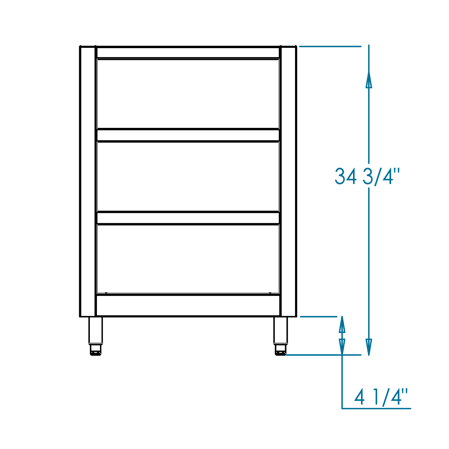 Signature 24-inch Open Shelf Cabinet Dimensions Image