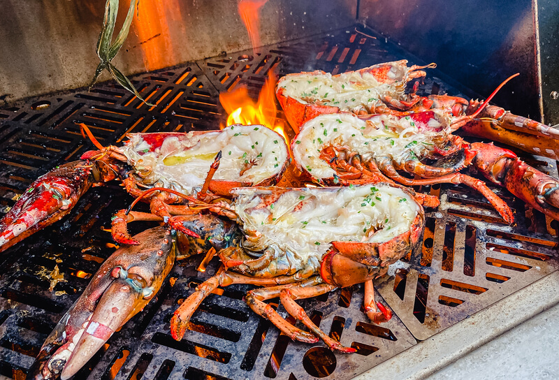 Grilled Lobster with Roasted Corn and Garlic Rosemary Potatoes ...