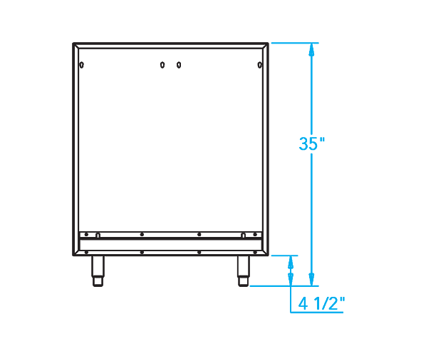 Arcadia K500HB Grill Back Panel Dimensions Image
