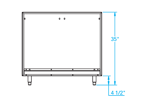 Arcadia K750HB Grill Back Panel Dimensions Image