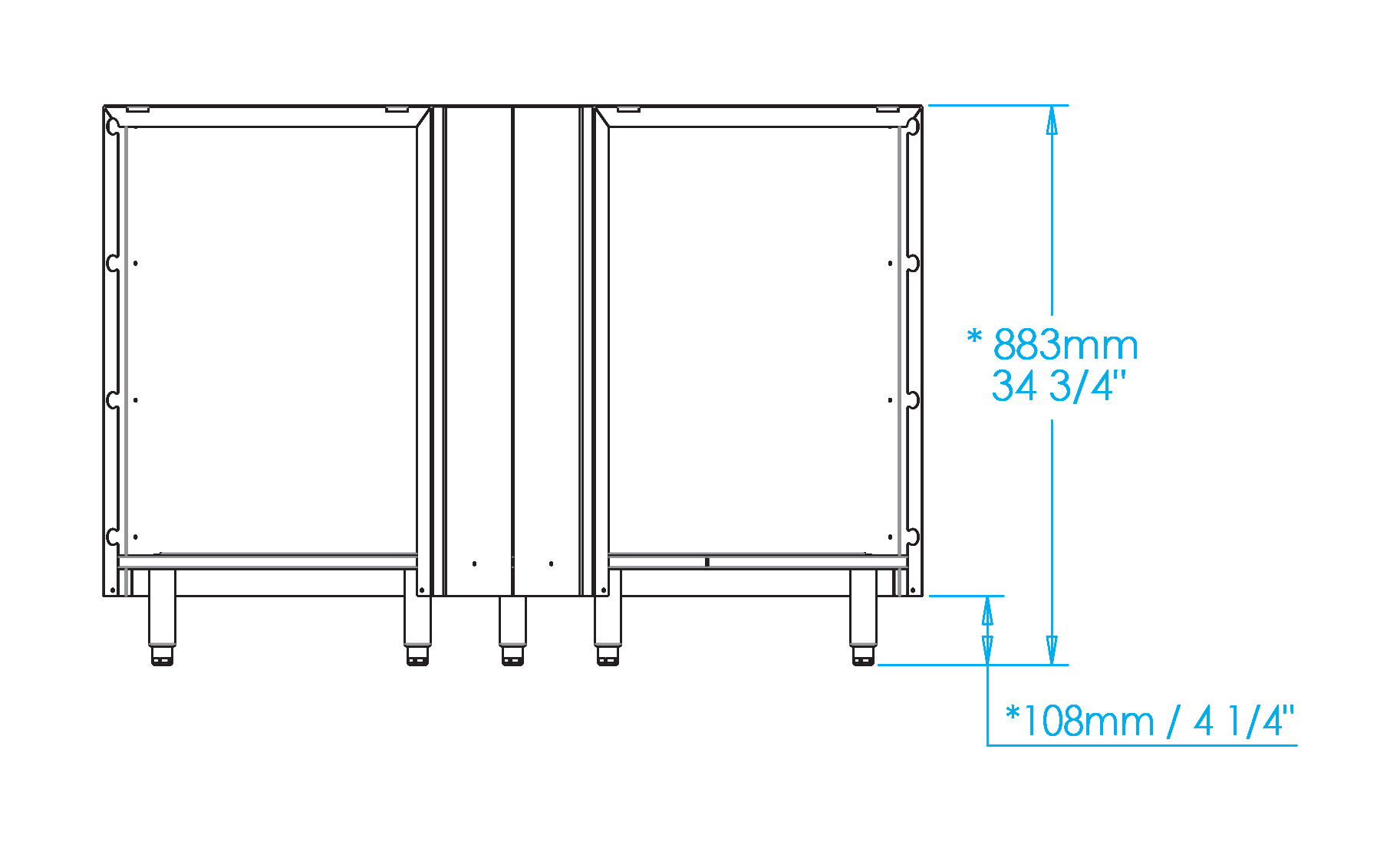 Signature 90-Degree Blind Corner Unit Dimensions Image