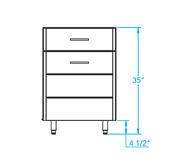 Arcadia 24-inch Drawer Over Door Storage Cabinet Dimensions Image