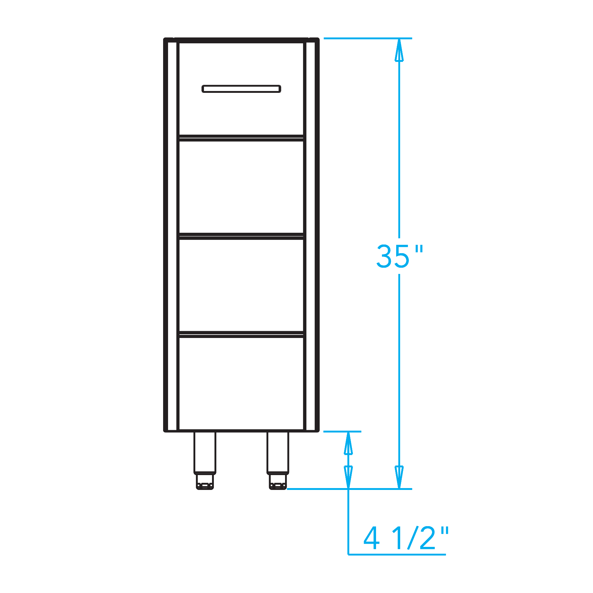 Arcadia 15-inch Outdoor Wine Chiller Dimensions Image