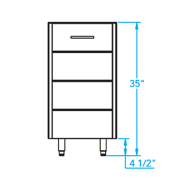 Arcadia 18-inch Waste & Recycling Storage Cabinet Dimensions Image