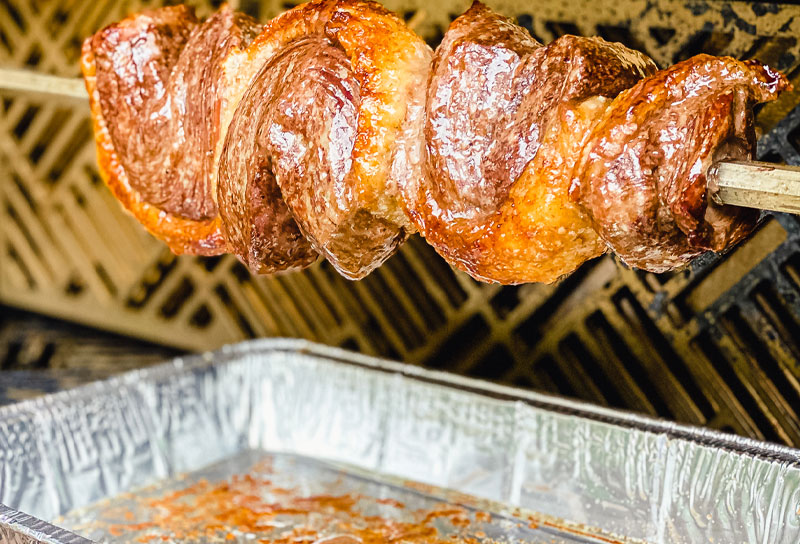 Premium PSD  Steak rotisserie at the steakhouse sliced picanha picanha