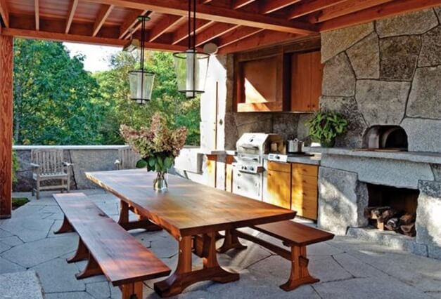 Rustic outdoor outlet kitchen