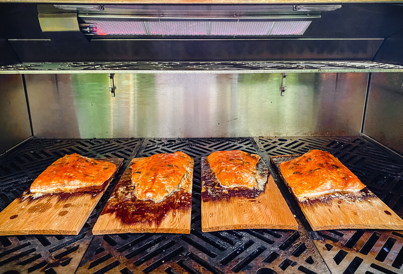 Honey Sriracha Cedar Planked Salmon