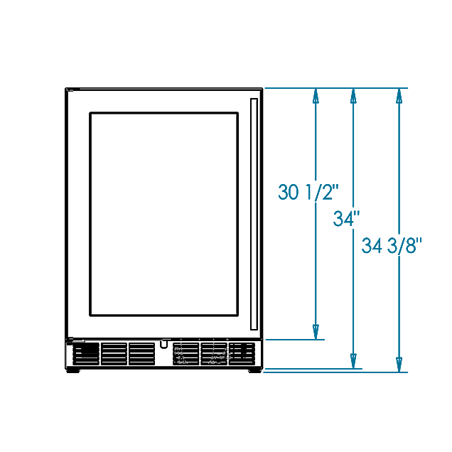 Signature 24-inch Outdoor Wine Chiller Dimensions Image