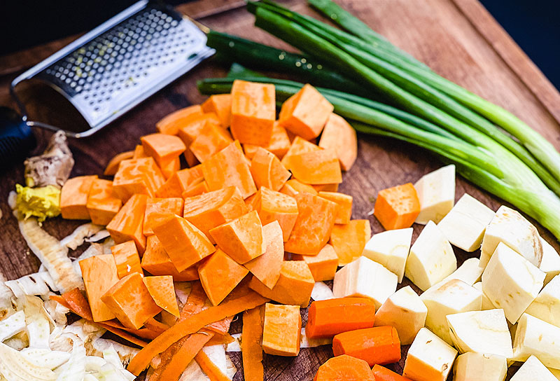 Miso Maple Roasted Vegetables