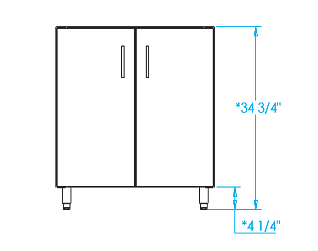 Signature 30-inch Storage Cabinet - 2 Doors Dimensions Image