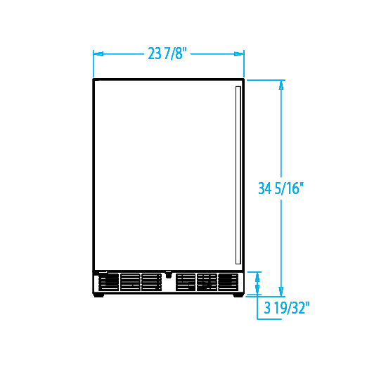 Signature 24-inch Outdoor Refrigerator Dimensions Image