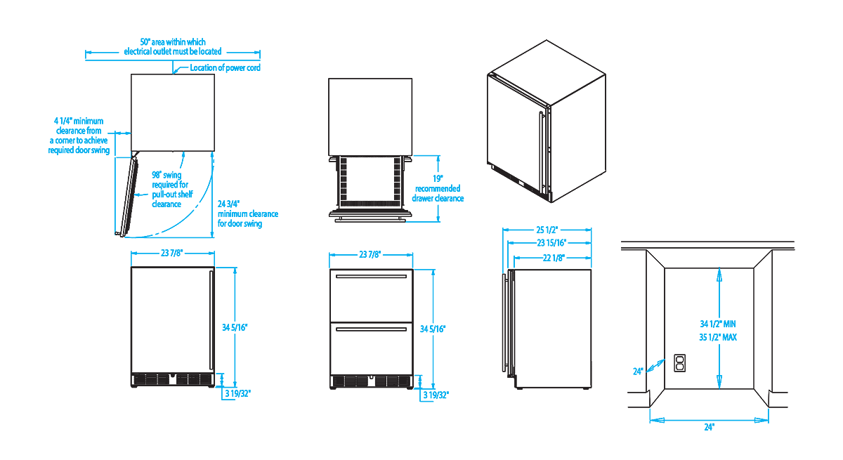 Signature 24inch Outdoor Refrigerator with Glass Door Kalamazoo