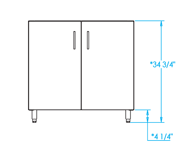 Signature 39-inch Storage Cabinet - 2 Doors Dimensions Image