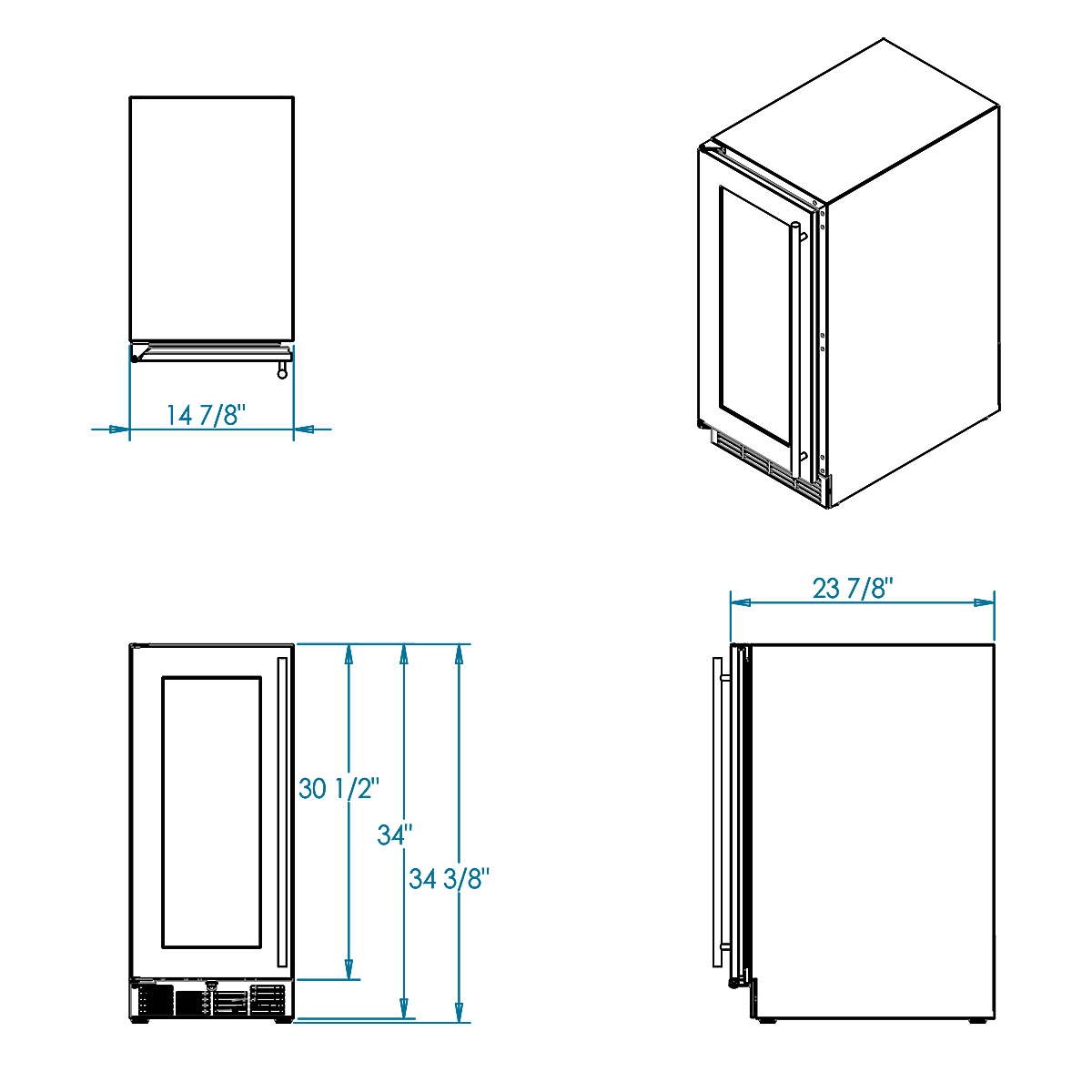 Signature 15inch Outdoor Refrigerator with Glass Door Kalamazoo