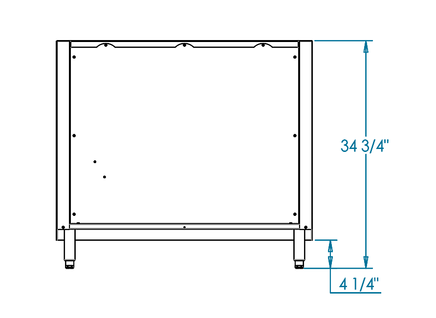 Signature 39-inch Appliance Back Panel Dimensions Image