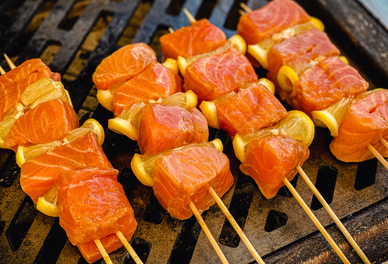 Citrus Salmon Kebabs with Dill